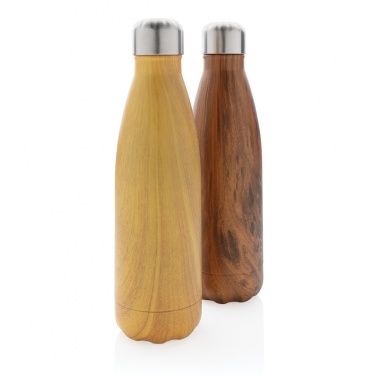Logotrade promotional giveaway image of: Vacuum insulated stainless steel bottle with wood print
