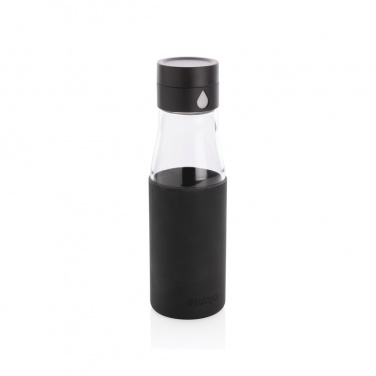 Logo trade promotional item photo of: Ukiyo glass hydration tracking bottle with sleeve