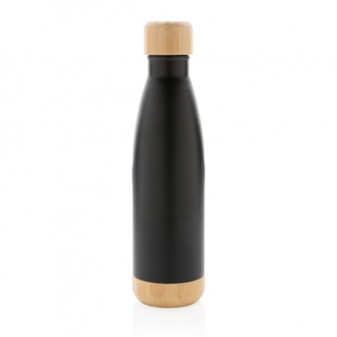 Logotrade promotional merchandise image of: Vacuum stainless steel bottle with bamboo lid and bottom