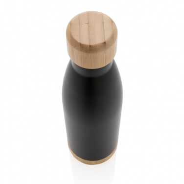 Logotrade promotional item image of: Vacuum stainless steel bottle with bamboo lid and bottom