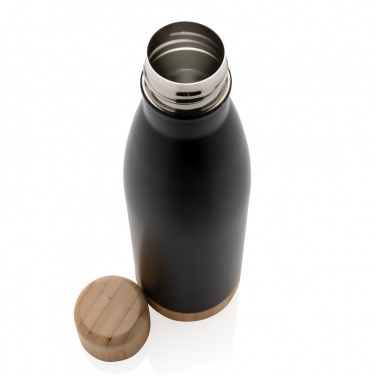 Logotrade promotional item image of: Vacuum stainless steel bottle with bamboo lid and bottom