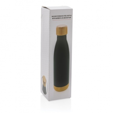Logotrade promotional merchandise photo of: Vacuum stainless steel bottle with bamboo lid and bottom