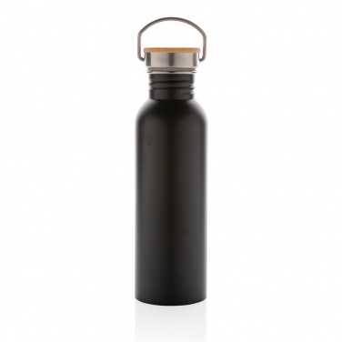 Logotrade promotional gift picture of: Modern stainless steel bottle with bamboo lid