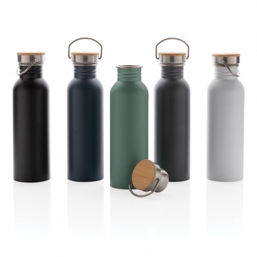 Logotrade promotional product picture of: Modern stainless steel bottle with bamboo lid