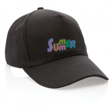 Logo trade corporate gift photo of: Impact 5panel 280gr Recycled cotton cap with AWARE™ tracer