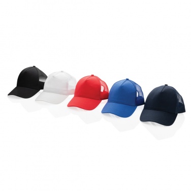 Logo trade promotional gift photo of: Impact AWARE™ Brushed rcotton 5 panel trucker cap 190gr