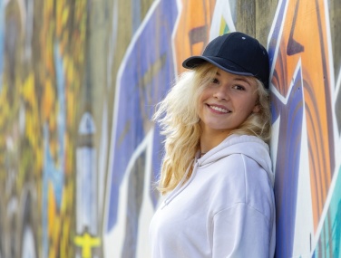 Logo trade promotional merchandise photo of: Impact AWARE™ Brushed rcotton 6 panel contrast cap 280gr