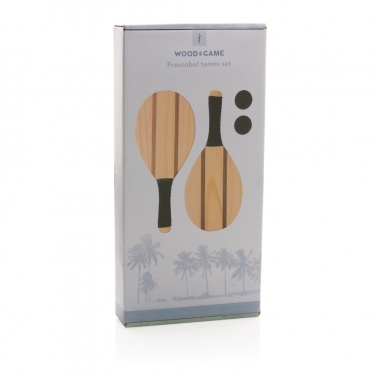 Logo trade corporate gifts image of: Wooden frescobol tennis set
