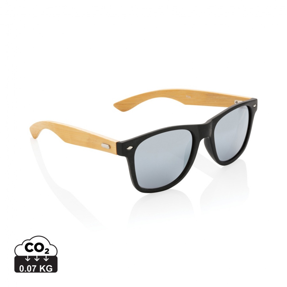 Logotrade promotional gift image of: Bamboo and RCS recycled plastic sunglasses