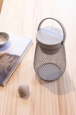 Logo trade business gift photo of: Aurora RCS recycled plastic USB re-chargeable table lamp