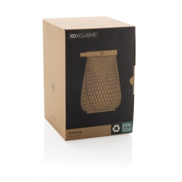 Logo trade promotional gifts picture of: Aurora RCS recycled plastic USB re-chargeable table lamp