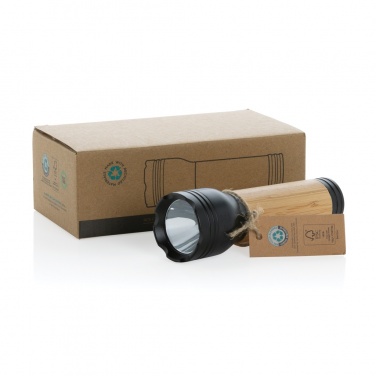 Logo trade promotional item photo of: Lucid 3W RCS certified recycled plastic & bamboo torch