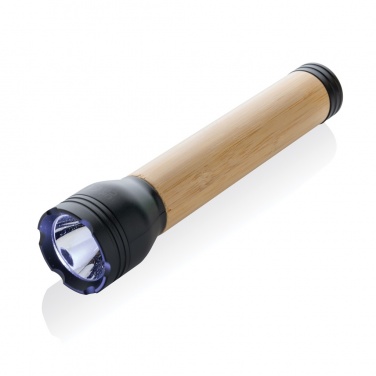 Logo trade advertising products picture of: Lucid 5W RCS certified recycled plastic & bamboo torch