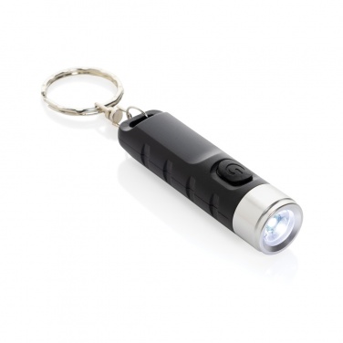 Logotrade promotional gift image of: Globix RCS recycled plastic USB re-chargeable keychain torch