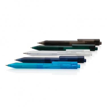 Logo trade promotional items image of: X9 frosted pen with silicone grip