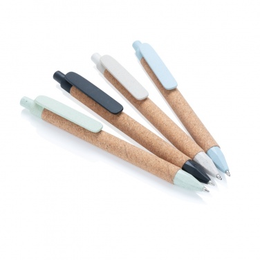 Logo trade promotional giveaways image of: Write wheatstraw and cork pen