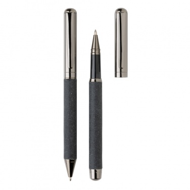 Logo trade promotional giveaways image of: Recycled leather pen set