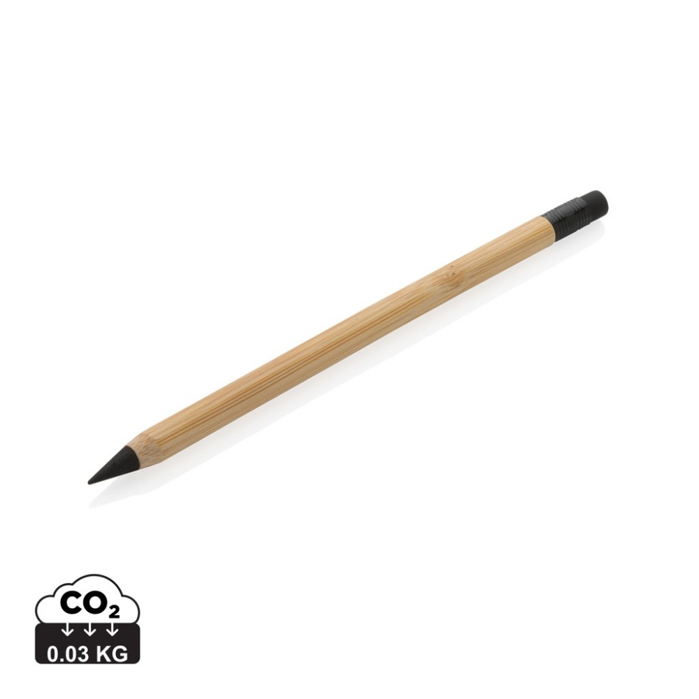 Logo trade promotional merchandise photo of: Bamboo infinity pencil with eraser