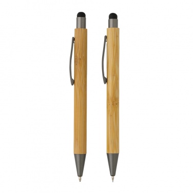 Logotrade advertising products photo of: Bamboo modern pen set in box