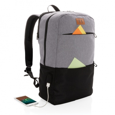 Logo trade promotional items picture of: Modern 15.6" USB & RFID laptop backpack PVC free