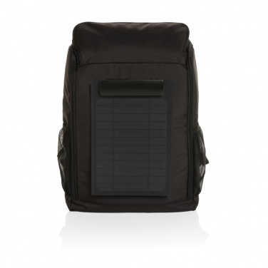 Logo trade corporate gifts image of: Pedro AWARE™ RPET deluxe backpack with 5W solar panel
