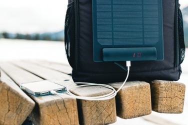 Logo trade promotional merchandise image of: Pedro AWARE™ RPET deluxe backpack with 5W solar panel
