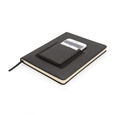 Logo trade promotional gifts picture of: Deluxe A5 Notebook with phone pocket