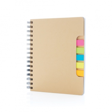 Logotrade corporate gift image of: A5 Kraft spiral notebook with sticky notes