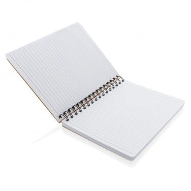 Logo trade promotional giveaway photo of: A5 Kraft spiral notebook with sticky notes