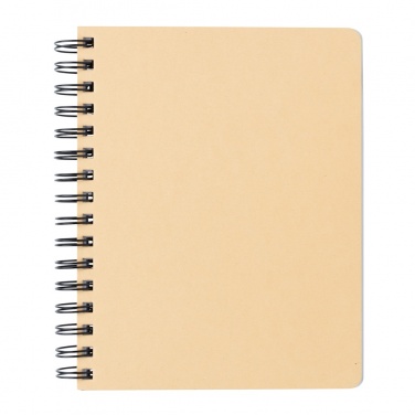 Logo trade promotional merchandise image of: A5 Kraft spiral notebook with sticky notes