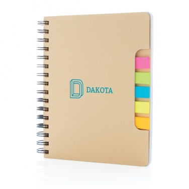 Logotrade promotional gift image of: A5 Kraft spiral notebook with sticky notes