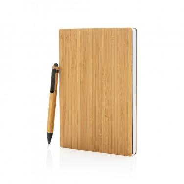 Logo trade promotional item photo of: A5 Bamboo notebook & pen set