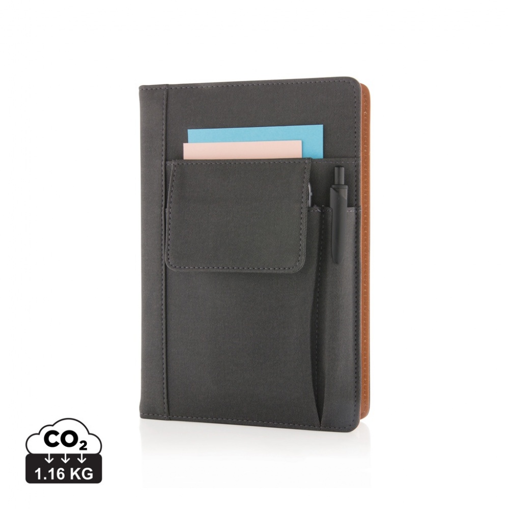 Logo trade promotional items image of: Notebook with phone pocket