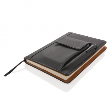 Logo trade corporate gifts image of: Notebook with phone pocket
