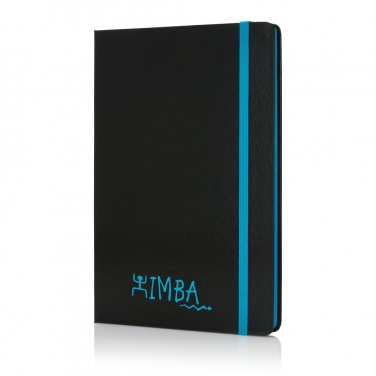 Logo trade promotional gifts picture of: Deluxe hardcover A5 notebook with coloured side