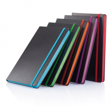 Logotrade promotional merchandise photo of: Deluxe hardcover A5 notebook with coloured side