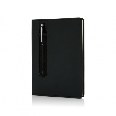 Logo trade promotional merchandise image of: Standard hardcover PU A5 notebook with stylus pen