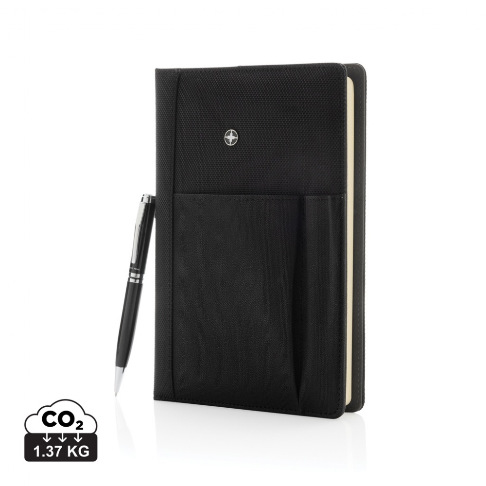 Logo trade advertising products picture of: Refillable notebook and pen set