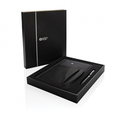 Logo trade corporate gifts image of: Refillable notebook and pen set