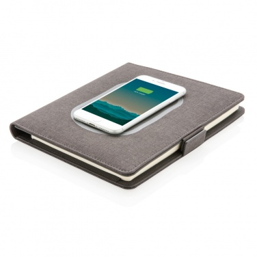 Logo trade promotional merchandise photo of: Air 5W wireless charging notebook cover A5