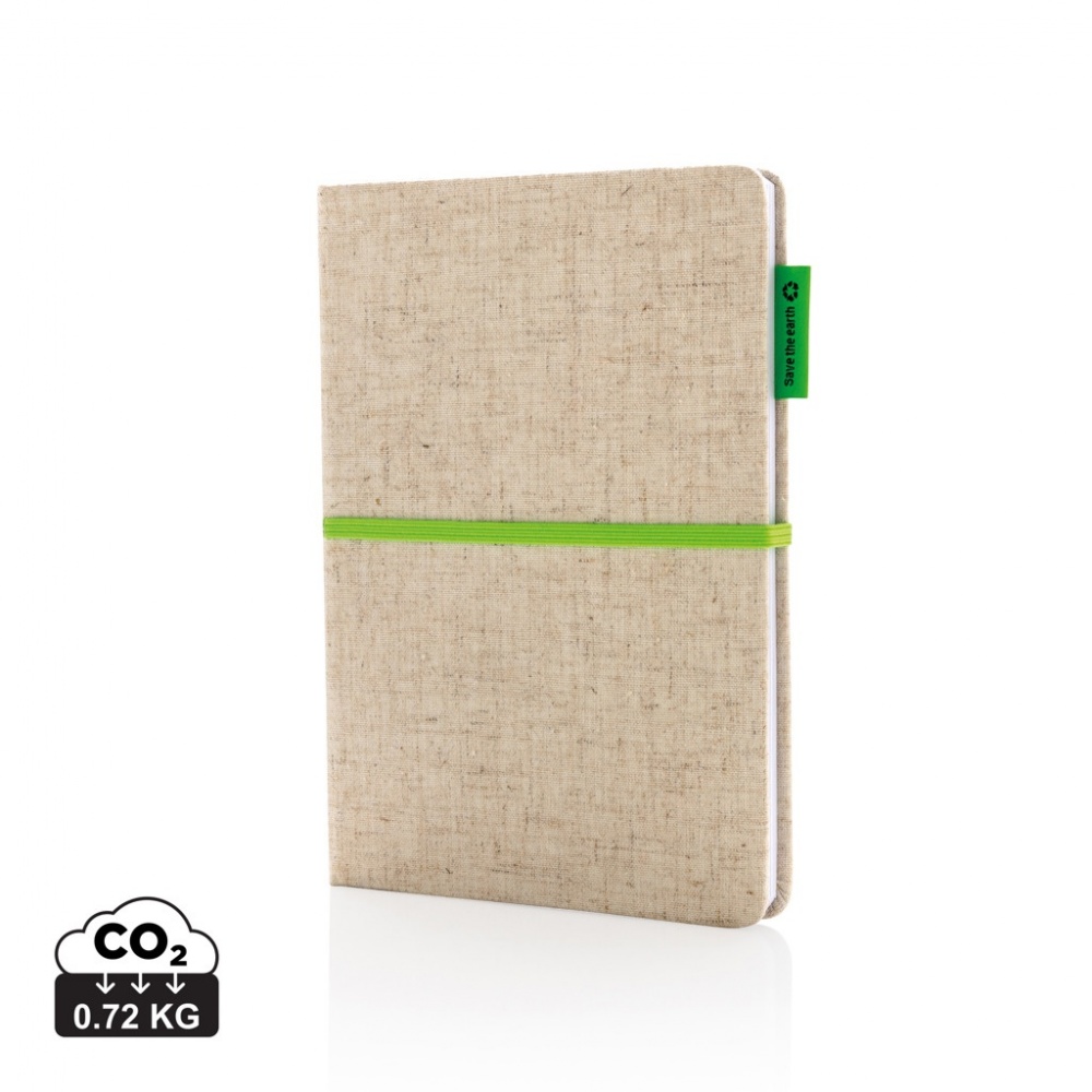 Logo trade promotional merchandise image of: A5 jute notebook
