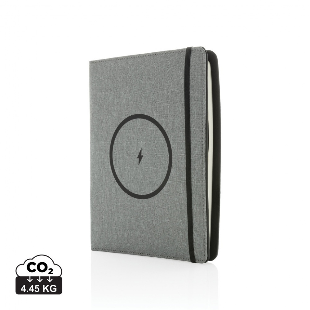 Logo trade corporate gift photo of: Air 5W wireless charging notebook with 5000mAh powerbank