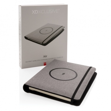 Logo trade promotional giveaway photo of: Air 5W wireless charging notebook with 5000mAh powerbank