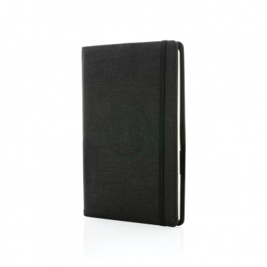Logo trade promotional merchandise picture of: Air 5W wireless charging refillable journal cover A5