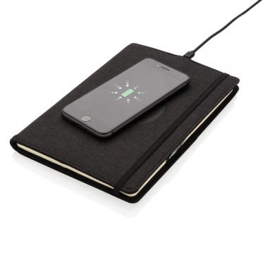 Logo trade promotional gifts picture of: Air 5W wireless charging refillable journal cover A5