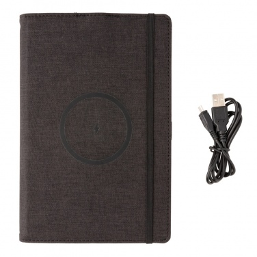 Logo trade promotional gifts image of: Air 5W wireless charging refillable journal cover A5