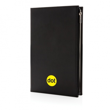 Logo trade promotional products image of: Swiss Peak A5 PU notebook with zipper pocket
