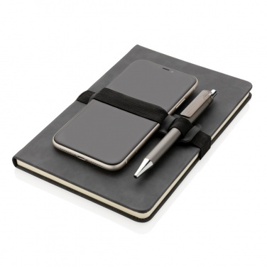 Logo trade promotional gift photo of: Deluxe hardcover PU notebook A5 with phone and pen holder