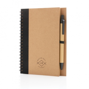 Logotrade promotional product image of: Kraft spiral notebook with pen