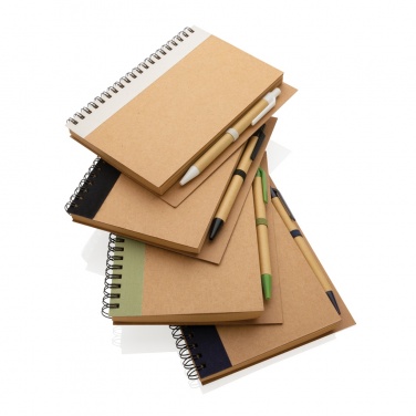 Logo trade promotional product photo of: Kraft spiral notebook with pen